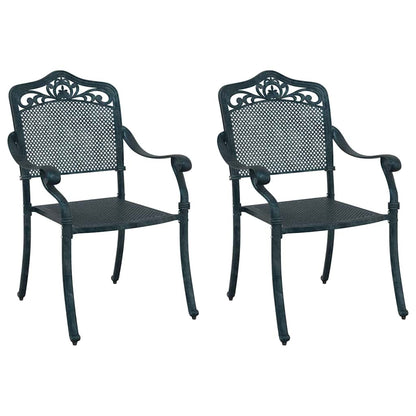 vidaXL Garden Chair 2 pcs Green 64 x 62 x 93cm Aluminium