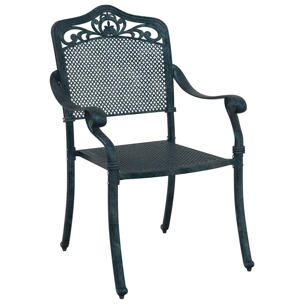 vidaXL Garden Chair 2 pcs Green 64 x 62 x 93cm Aluminium