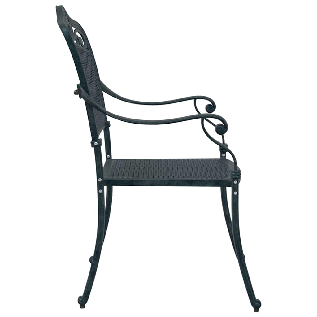 vidaXL Garden Chair 2 pcs Green 64 x 62 x 93cm Aluminium