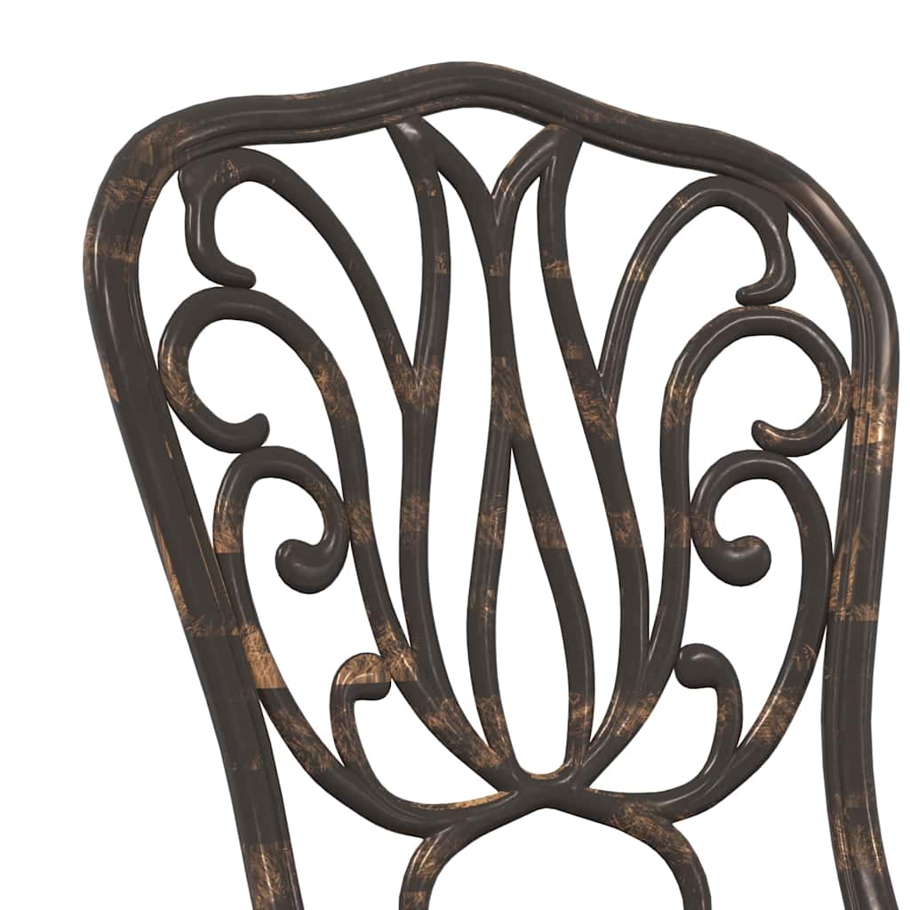 vidaXL Garden Bistro Set 3 pcs Bronze Aluminium