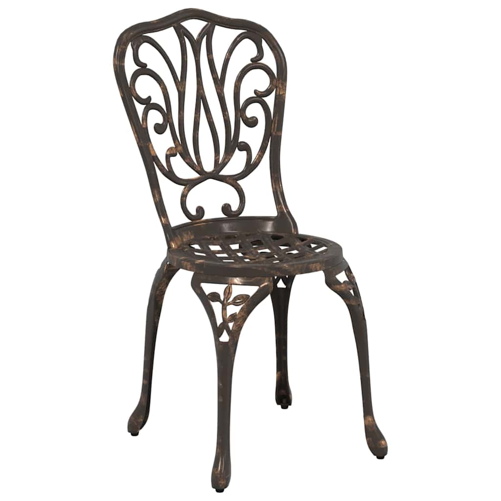 vidaXL Garden Bistro Set 3 pcs Bronze Aluminium