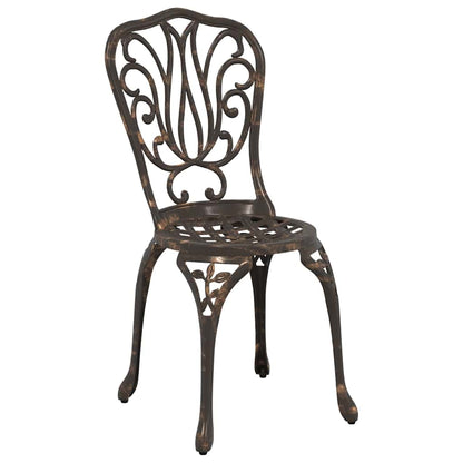 vidaXL Garden Bistro Set 3 pcs Bronze Aluminium