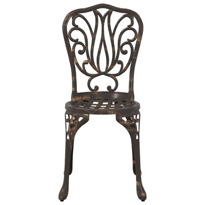 vidaXL Garden Bistro Set 3 pcs Bronze Aluminium