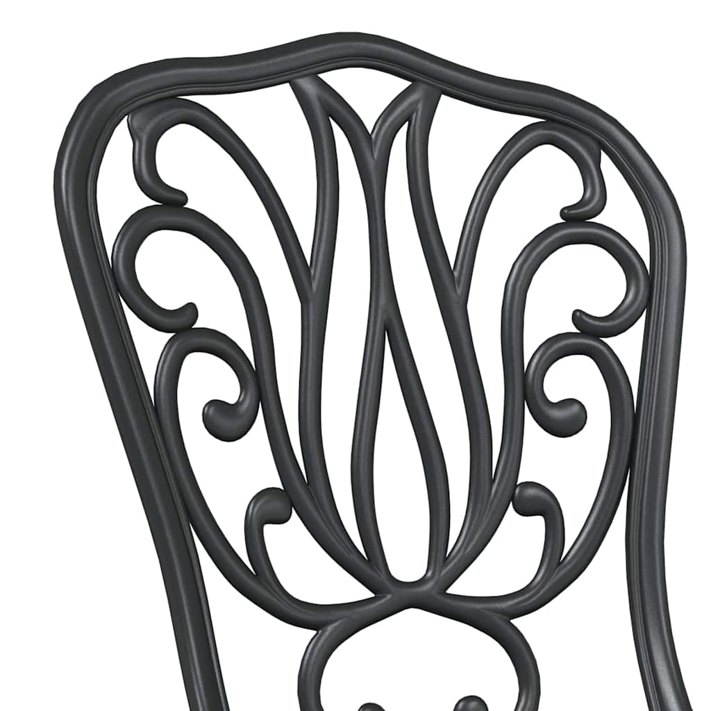 vidaXL Garden Bistro Set 3 pcs Black Aluminium
