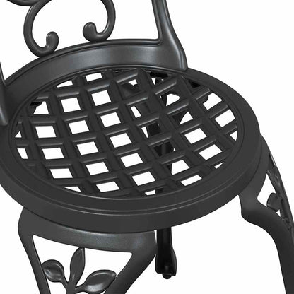 vidaXL Garden Bistro Set 3 pcs Black Aluminium