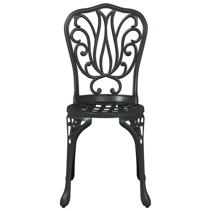 vidaXL Garden Bistro Set 3 pcs Black Aluminium