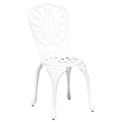 vidaXL Garden Bistro Set 3 pcs White Aluminium