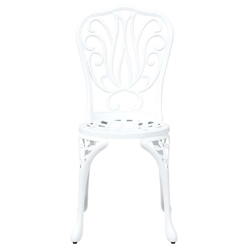 vidaXL Garden Bistro Set 3 pcs White Aluminium
