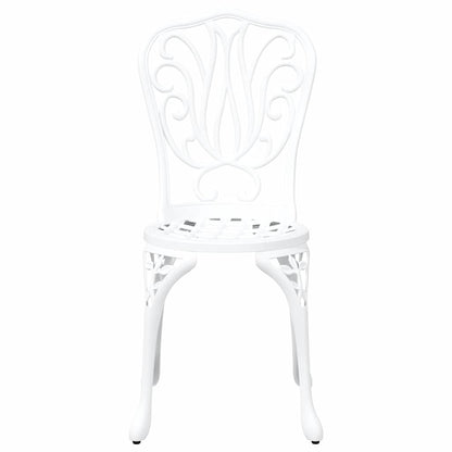vidaXL Garden Bistro Set 3 pcs White Aluminium