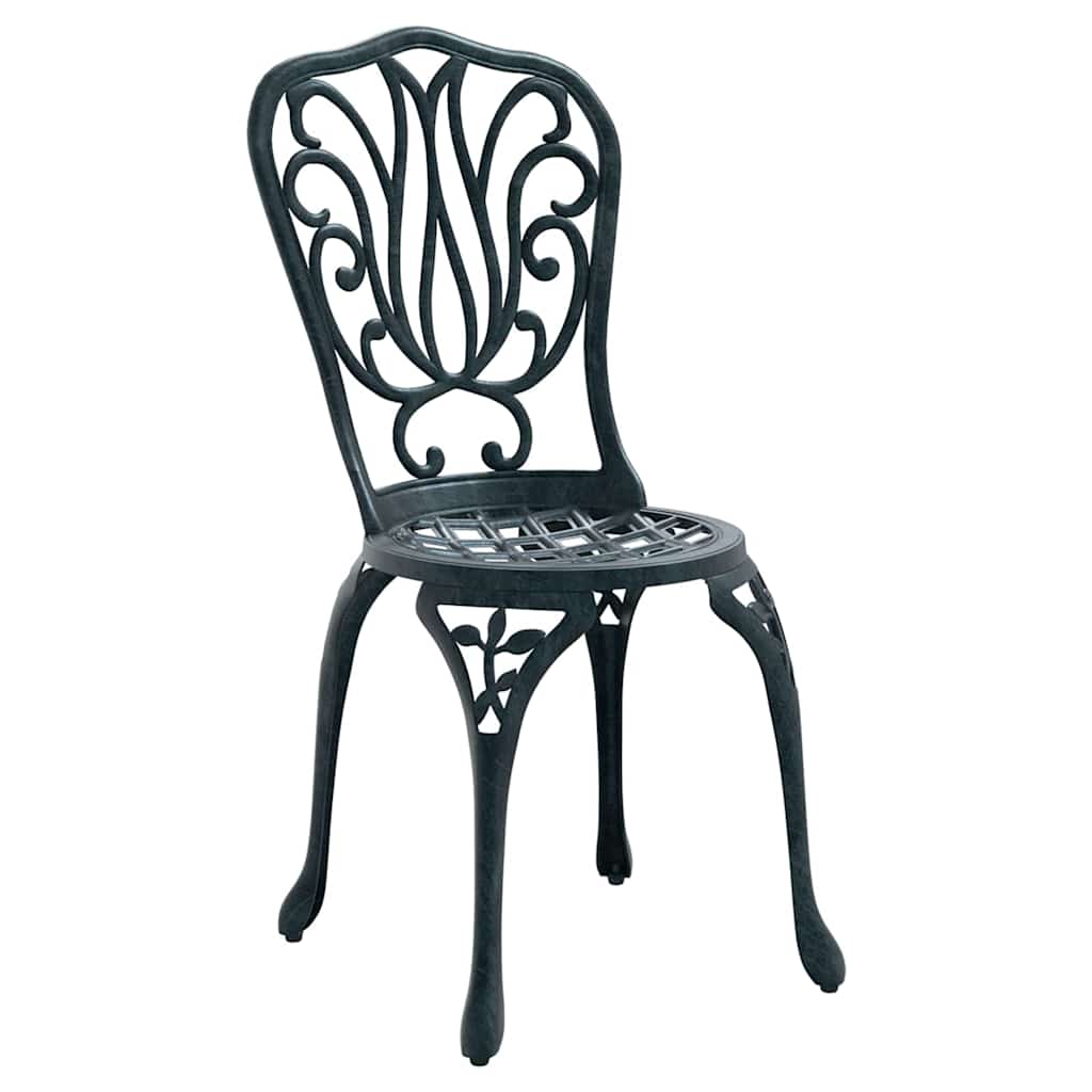vidaXL Garden Bistro Set 3 pcs Green Aluminium
