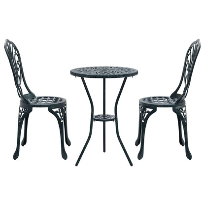 vidaXL Garden Bistro Set 3 pcs Green Aluminium