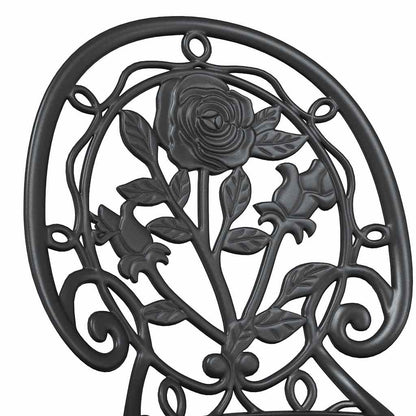 vidaXL Garden Bistro Set 3 pcs Black Aluminium