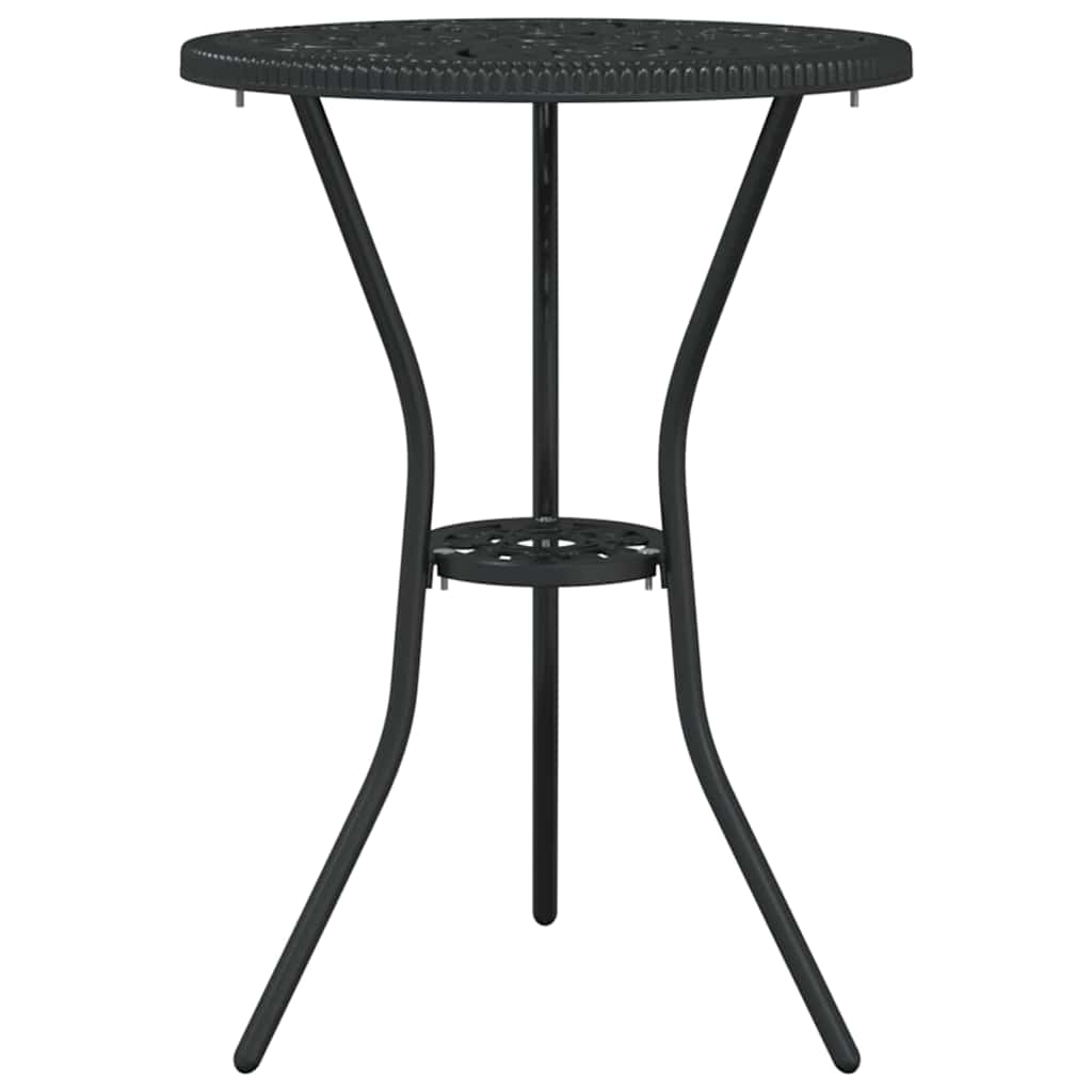 vidaXL Garden Bistro Set 3 pcs Black Aluminium