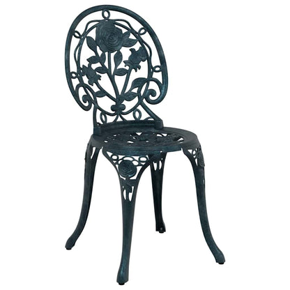 vidaXL Garden Bistro Set 3 pcs Green Aluminium