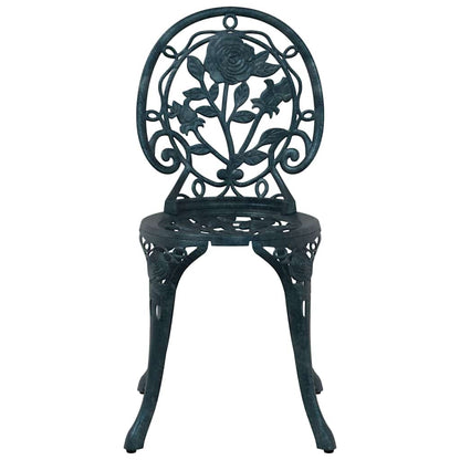 vidaXL Garden Bistro Set 3 pcs Green Aluminium