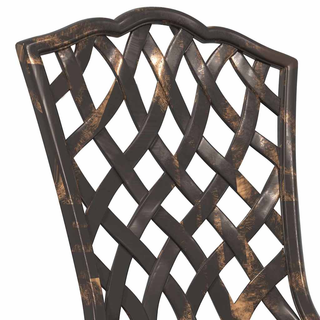 vidaXL Garden Bistro Set 3 pcs Bronze Aluminium
