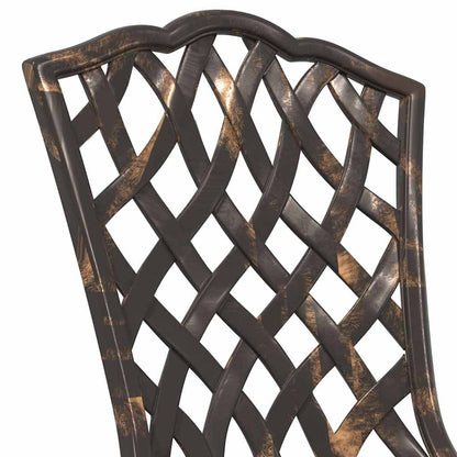 vidaXL Garden Bistro Set 3 pcs Bronze Aluminium