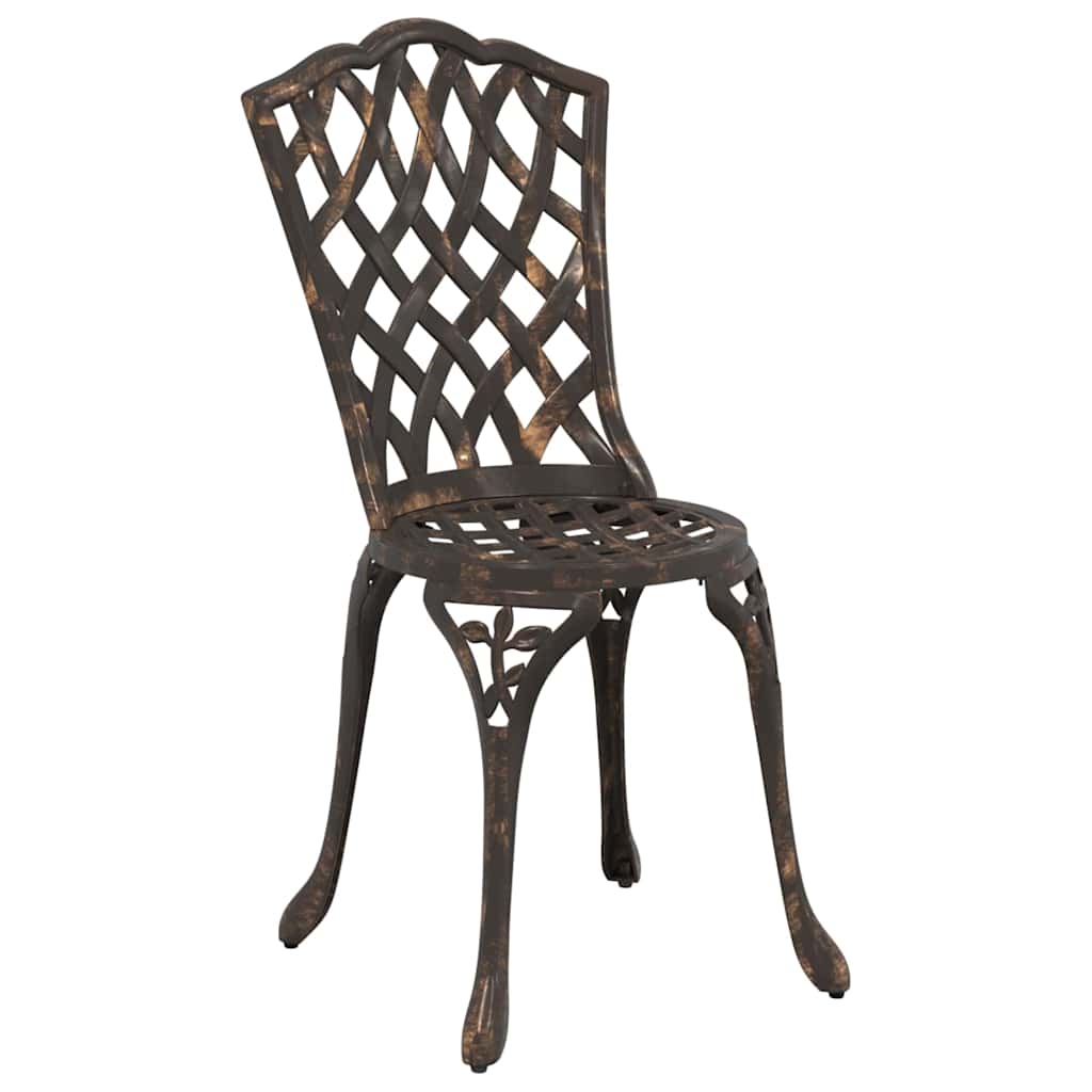 vidaXL Garden Bistro Set 3 pcs Bronze Aluminium