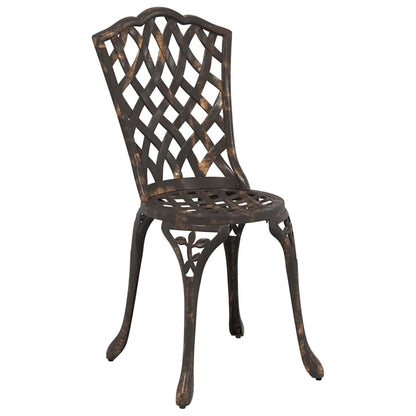 vidaXL Garden Bistro Set 3 pcs Bronze Aluminium