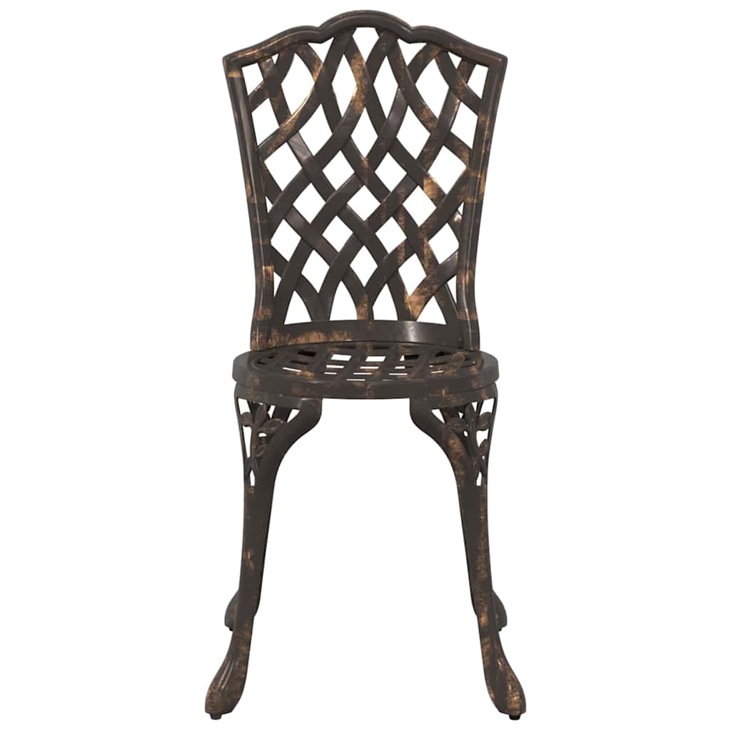 vidaXL Garden Bistro Set 3 pcs Bronze Aluminium