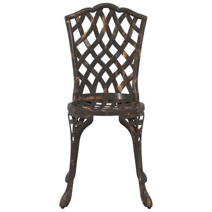 vidaXL Garden Bistro Set 3 pcs Bronze Aluminium