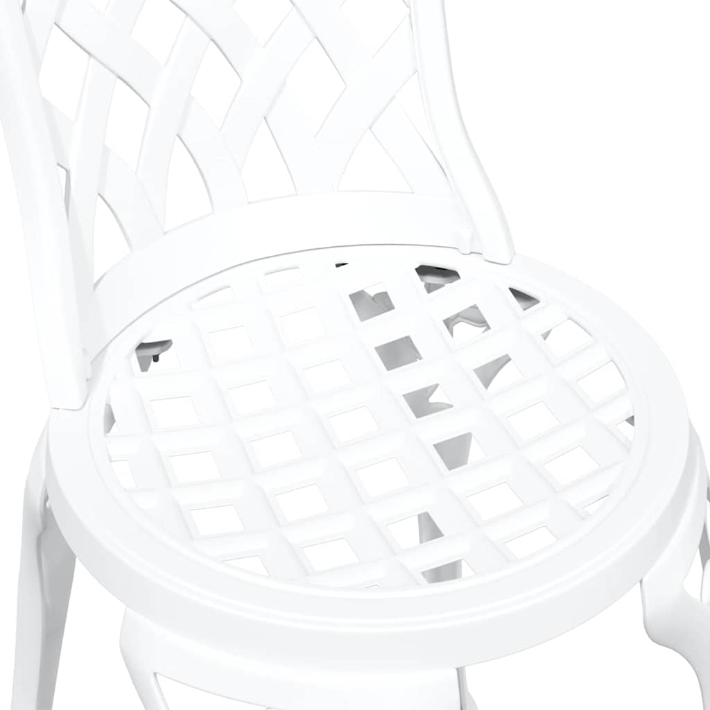 vidaXL Garden Bistro Set 3 pcs White Aluminium