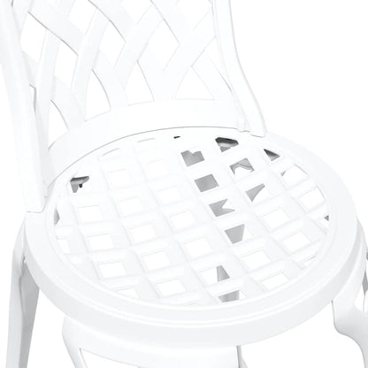 vidaXL Garden Bistro Set 3 pcs White Aluminium