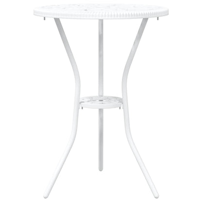 vidaXL Garden Bistro Set 3 pcs White Aluminium