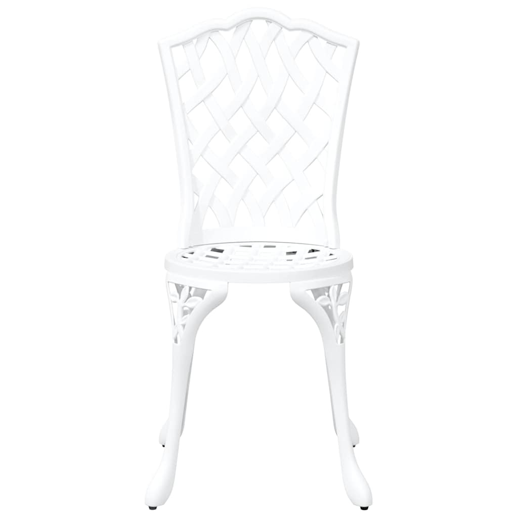 vidaXL Garden Bistro Set 3 pcs White Aluminium
