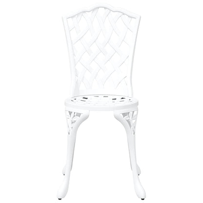 vidaXL Garden Bistro Set 3 pcs White Aluminium