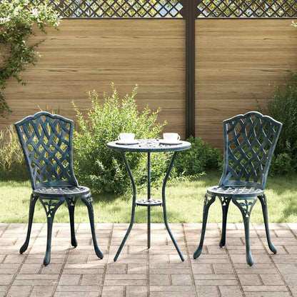 vidaXL Garden Bistro Set 3 pcs Green Aluminium