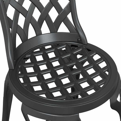 vidaXL Garden Chair 2 pcs Black 39 x 40 x 87cm Aluminium