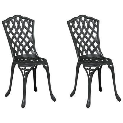 vidaXL Garden Chair 2 pcs Black 39 x 40 x 87cm Aluminium