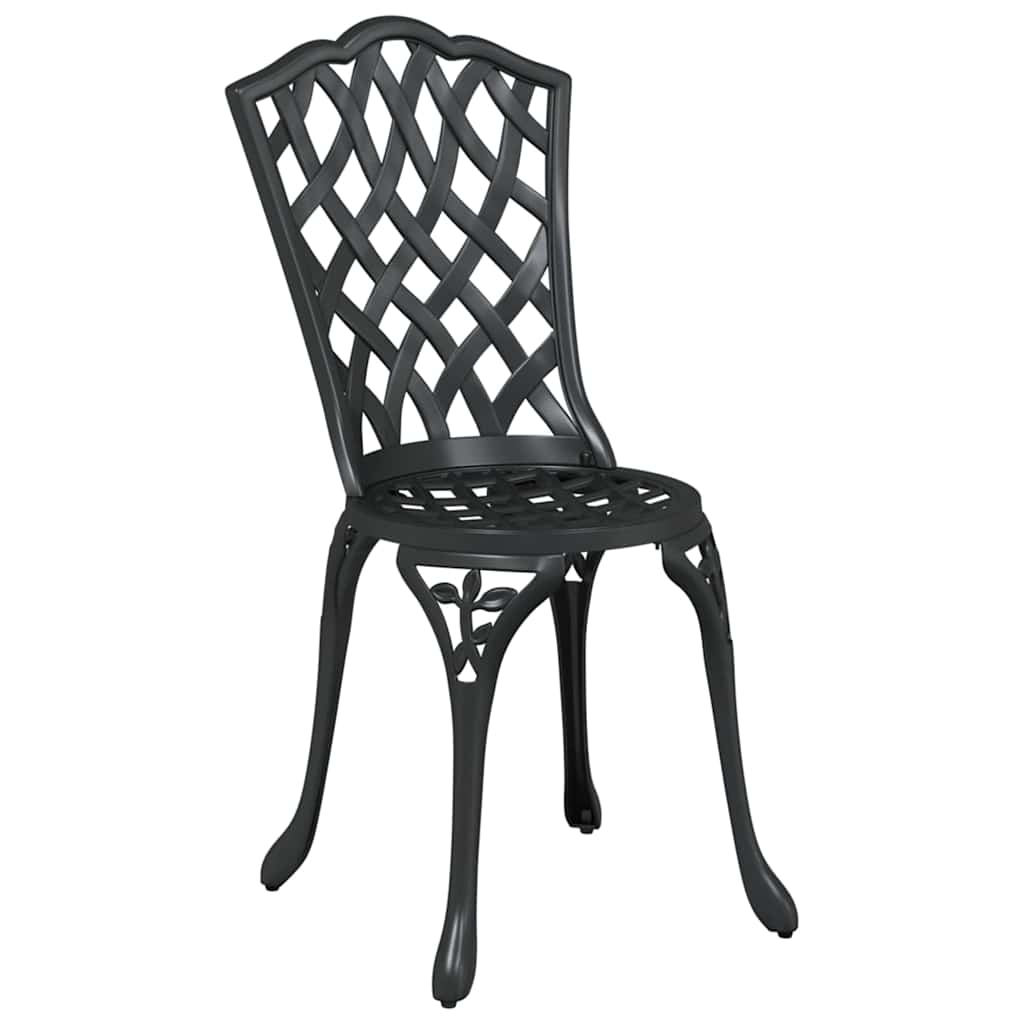 vidaXL Garden Chair 2 pcs Black 39 x 40 x 87cm Aluminium