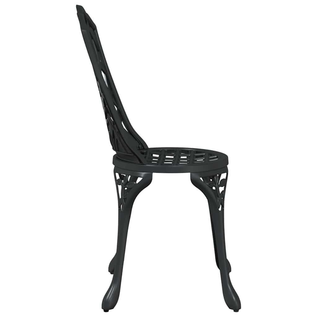 vidaXL Garden Chair 2 pcs Black 39 x 40 x 87cm Aluminium