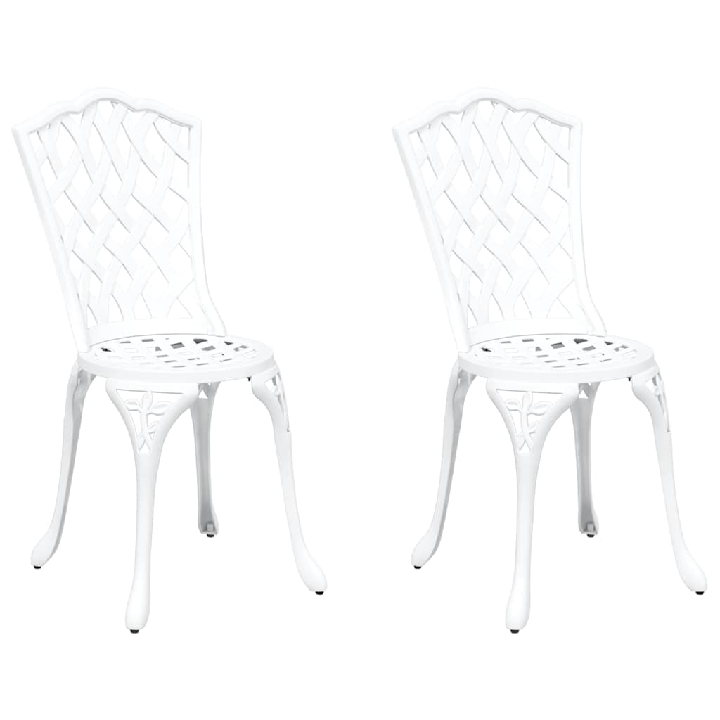 vidaXL Garden Chair 2 pcs White 55 x 56.5 x 91cm Aluminium