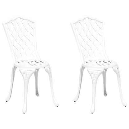 vidaXL Garden Chair 2 pcs White 55 x 56.5 x 91cm Aluminium