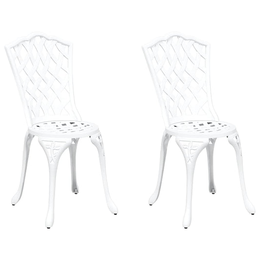 vidaXL Garden Chair 2 pcs White 55 x 56.5 x 91cm Aluminium