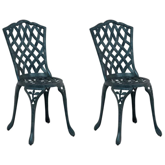 vidaXL Garden Chair 2 pcs Green 55 x 56.5 x 91cm Aluminium