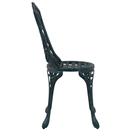 vidaXL Garden Chair 2 pcs Green 55 x 56.5 x 91cm Aluminium