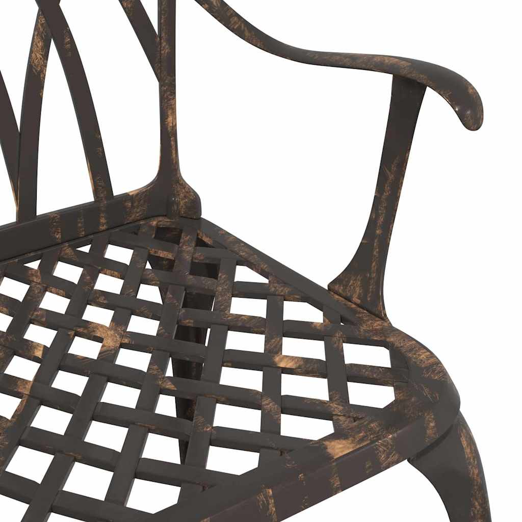 vidaXL Garden Chair 2 pcs Bronze 55 x 56.5 x 91cm Aluminium