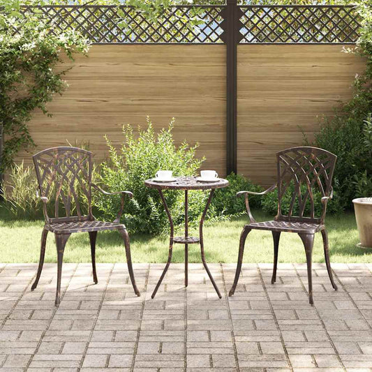 vidaXL Garden Chair 2 pcs Bronze 55 x 56.5 x 91cm Aluminium