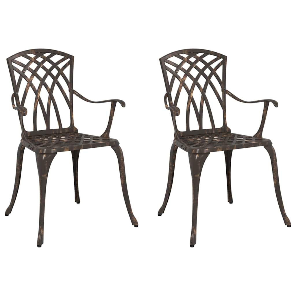 vidaXL Garden Chair 2 pcs Bronze 55 x 56.5 x 91cm Aluminium
