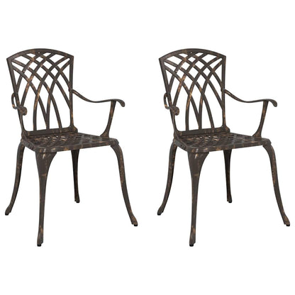 vidaXL Garden Chair 2 pcs Bronze 55 x 56.5 x 91cm Aluminium