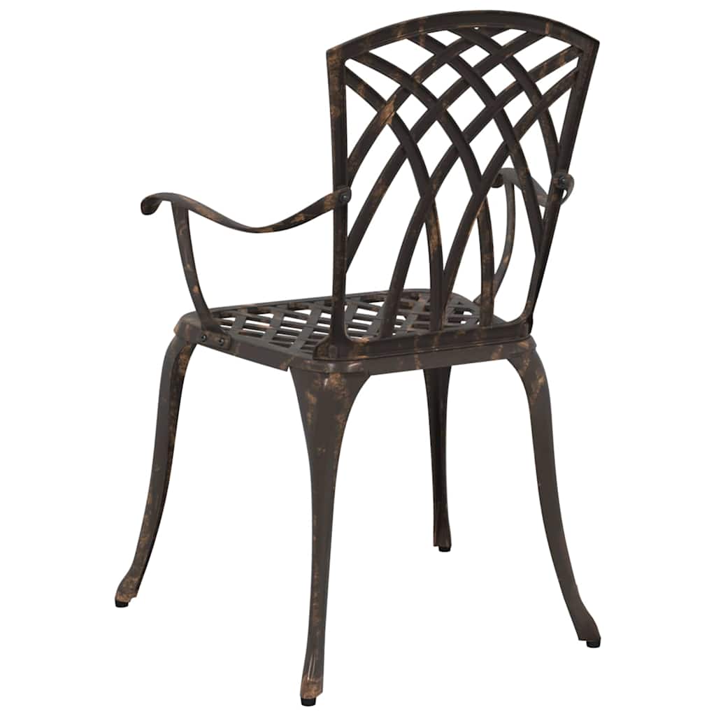 vidaXL Garden Chair 2 pcs Bronze 55 x 56.5 x 91cm Aluminium