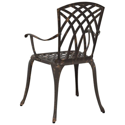 vidaXL Garden Chair 2 pcs Bronze 55 x 56.5 x 91cm Aluminium