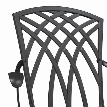 vidaXL Garden Chair 2 pcs Black 53 x 51 x 88.5cm Aluminium