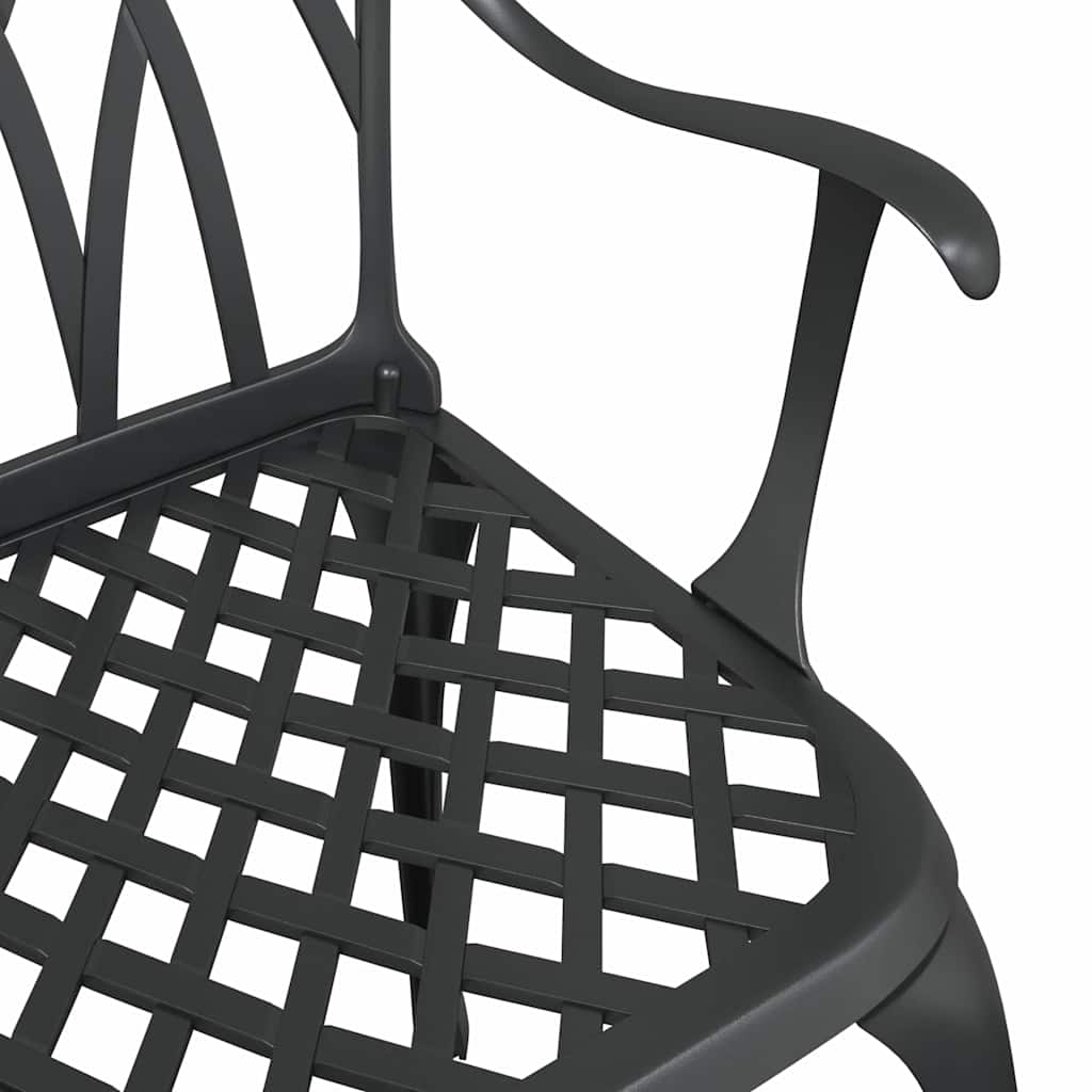 vidaXL Garden Chair 2 pcs Black 53 x 51 x 88.5cm Aluminium