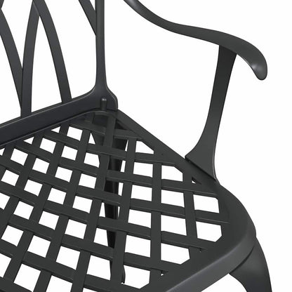 vidaXL Garden Chair 2 pcs Black 53 x 51 x 88.5cm Aluminium