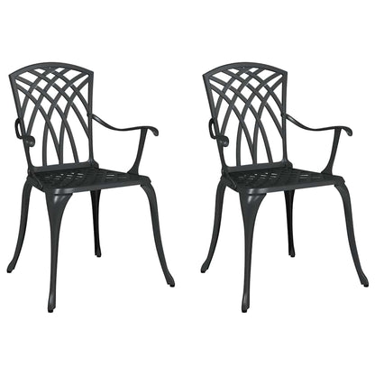 vidaXL Garden Chair 2 pcs Black 53 x 51 x 88.5cm Aluminium